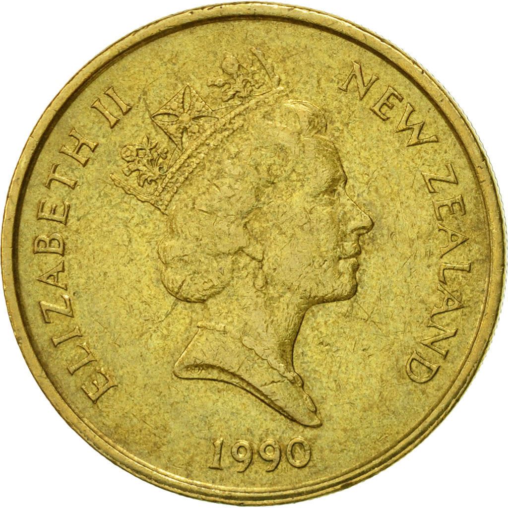 New Zealand | 2 Dollars Coin | Elizabeth II | White Heron | Kotuku | Km:79 | 1990 - 1998