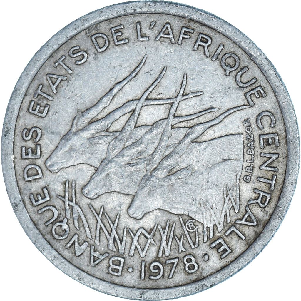 Central African States | 1 Franc Cfa Coin | Antelope | Crops | Km:8 | 1974 - 2003