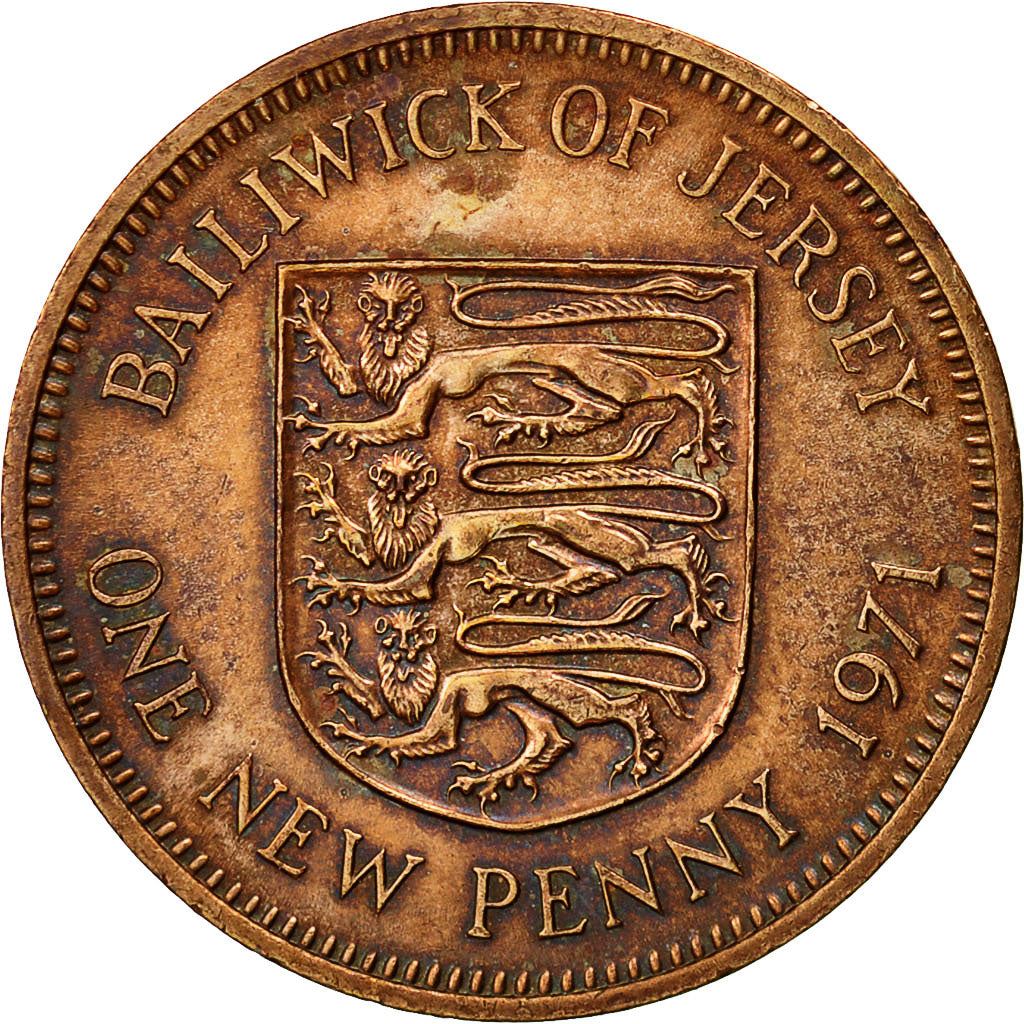 Jersey | 1 New Penny Coin | Elizabeth II | Lions | Km:30 | 1971 - 1980