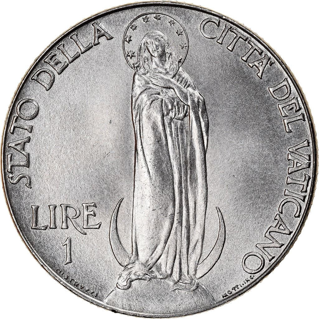 Vatican City | 1 Lira Coin | Virgin Mary | Km:26A | 1940 - 1941
