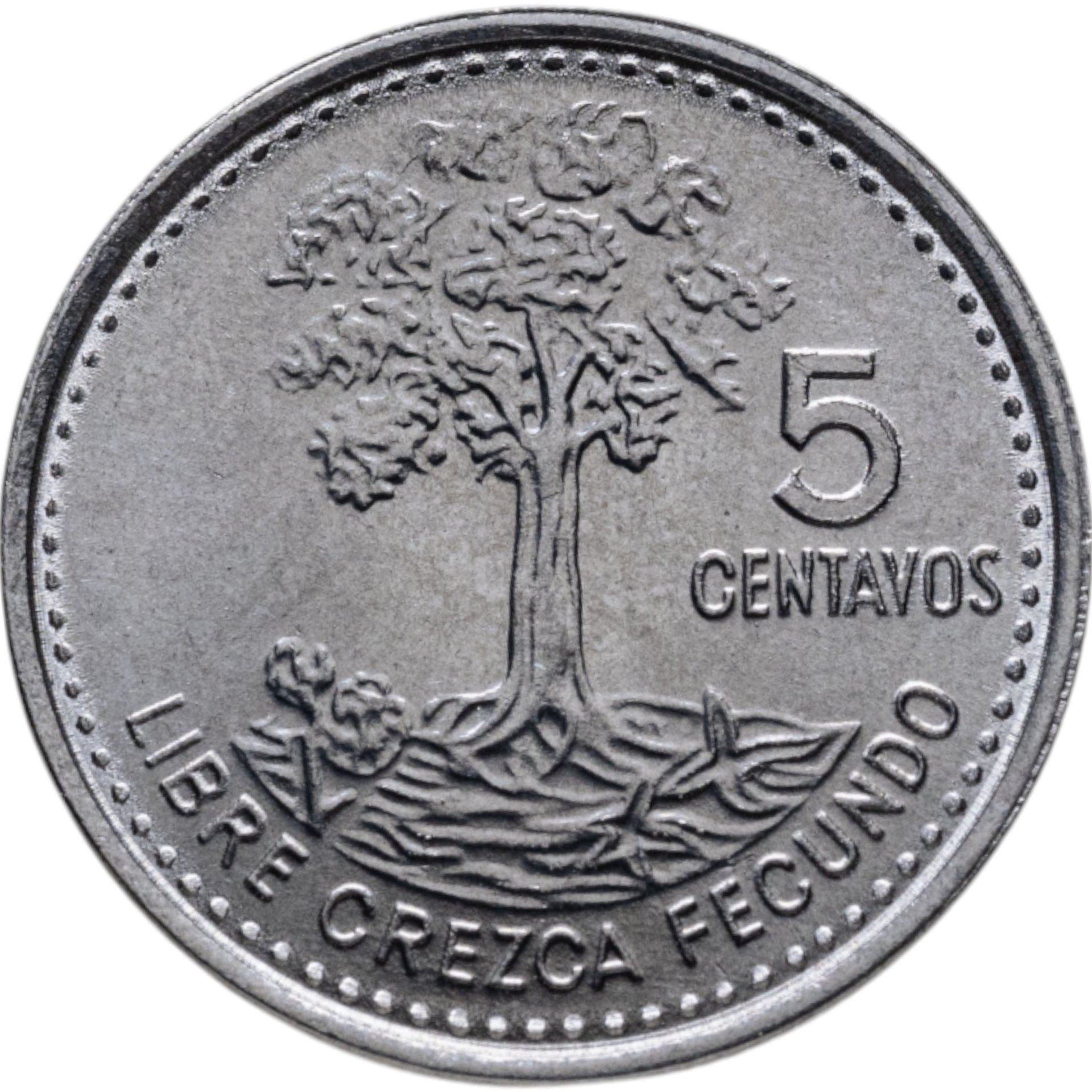 Guatemala | 5 Centavos Coin | Kapok Tree | Km:276.6A | 2009 - 2022