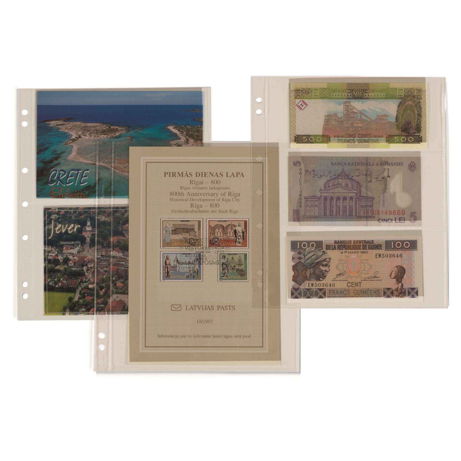 NUMIS Sheets for Ringbinder Albums | Fits Banknotes, Coin Blistercards, Documents | Packs of 10 | Different Pocket Configurations