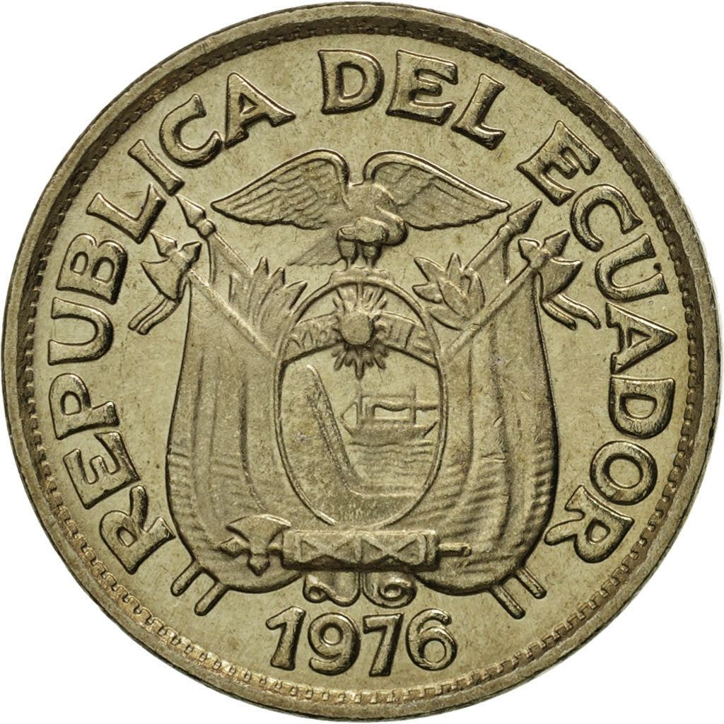 Ecuador | 10 Centavos Coin | Copper-nickel clad steel | Coat of Arms | KM:76d | 1976
