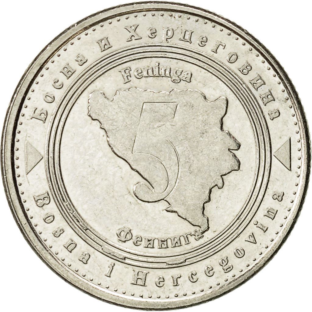 Bosnia and Herzegovina | 5 Feninga Coin | Map of Bosnia | Km:121 | 2005 - 2025
