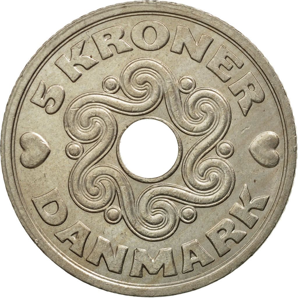 Denmark | 5 Kroner Coin | Royal monogram | Km:869 | 1990 - 2023