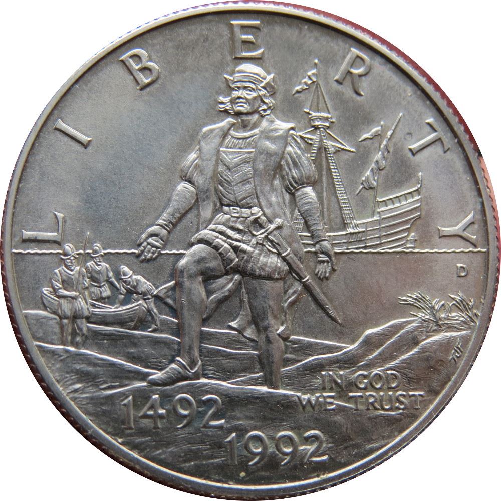 United States | 1/2 Dollar Coin | Christopher Columbus | Nina | Pinta | Santa Maria | KM237 | 1992