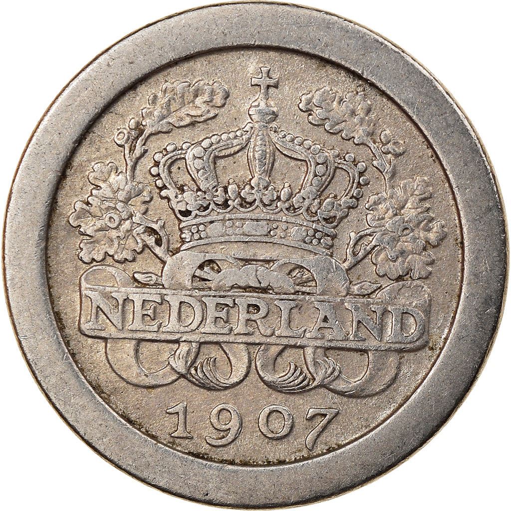 Монета Нидерландов 5 центов | Королева Вильгельмина | KM137 | 1907 - 1909