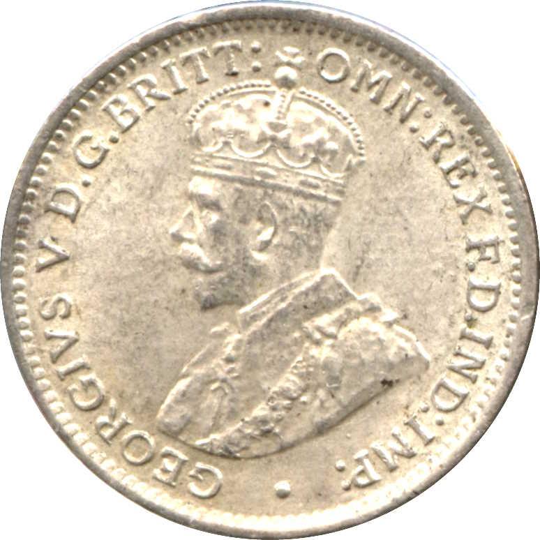 British West Africa | 3 Pence Coin | Wreath | George V | KM:10 | 1913 - 1919