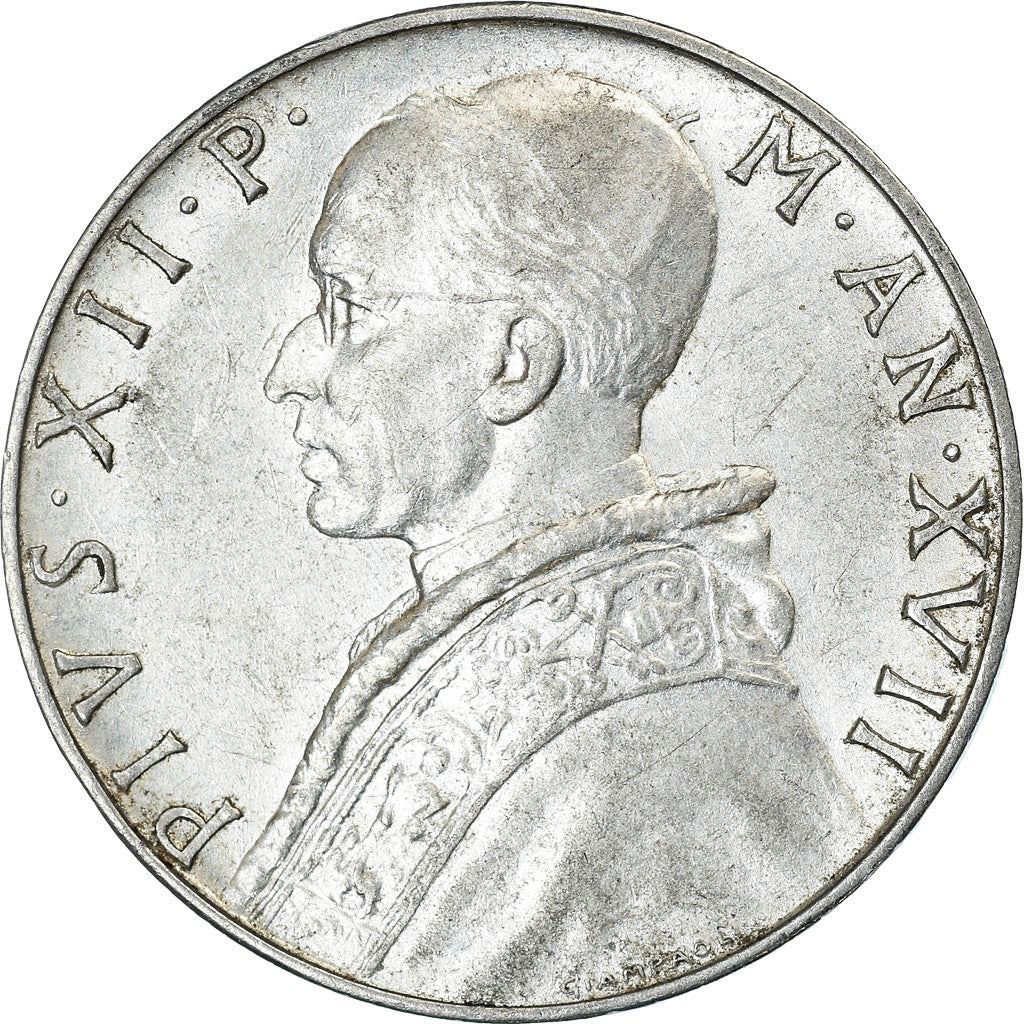 Vatican City | 10 Lire Coin | Pius XII | Km:52 | 1951 - 1958