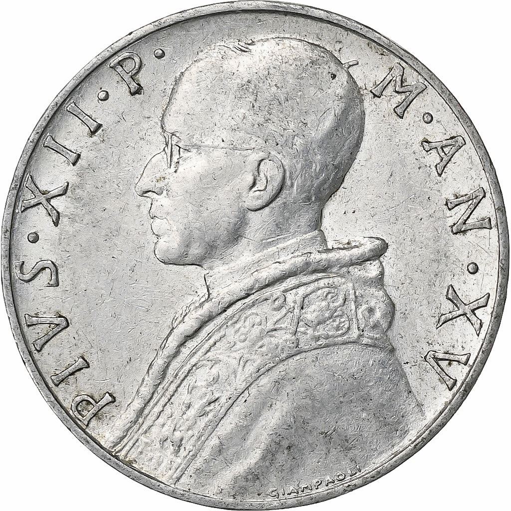 Vatican City | 10 Lire Coin | Pius XII | Km:52 | 1951 - 1958