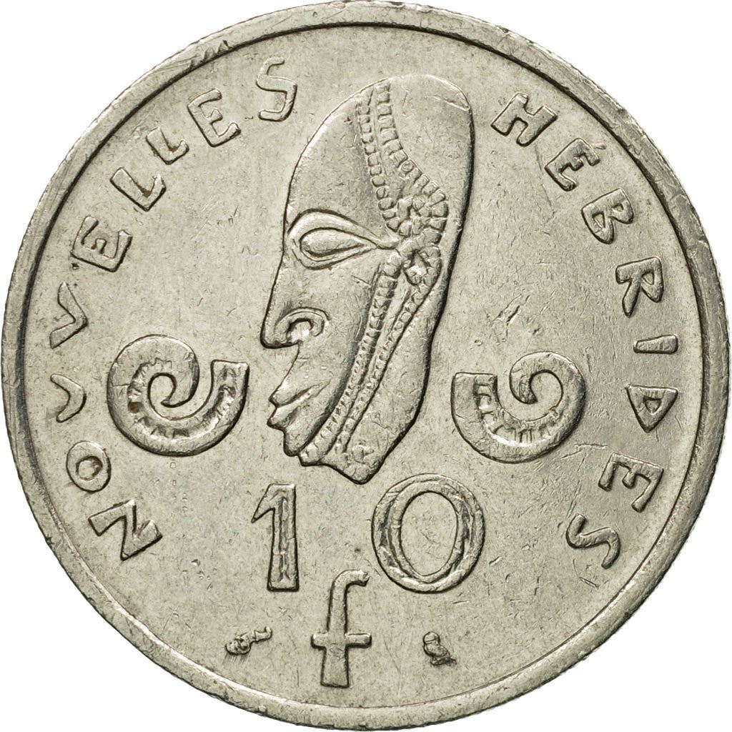 New Hebrides | 10 Francs Coin | Marianne | Native Mask | Snails | Km:2.1 | 1967 - 1970