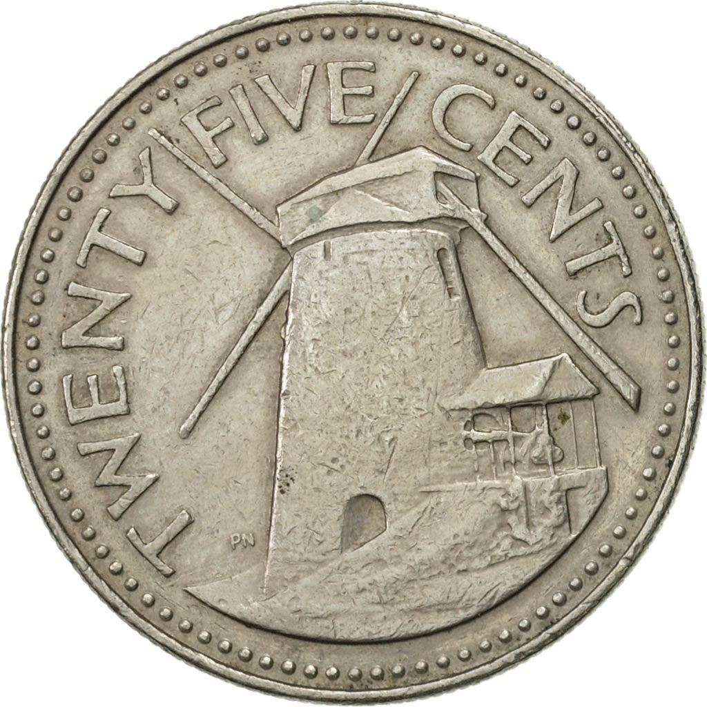 Barbados | 25 Cents Coin | Windmill | Km:13 | 1973 - 2006