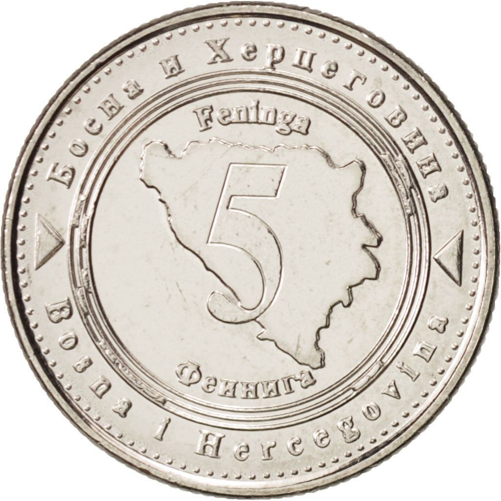 Bosnia and Herzegovina | 5 Feninga Coin | Map of Bosnia | Km:121 | 2005 - 2025