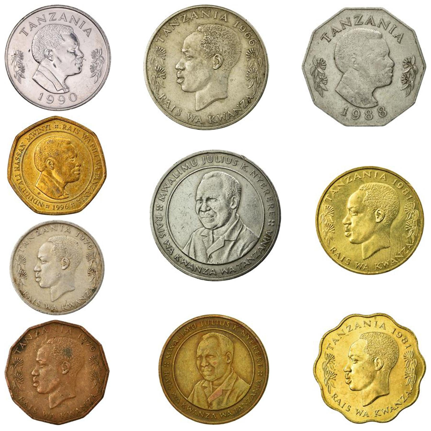 Tanzania 10 Mixed Coins | Senti - Shilingi | 1966 - 2018