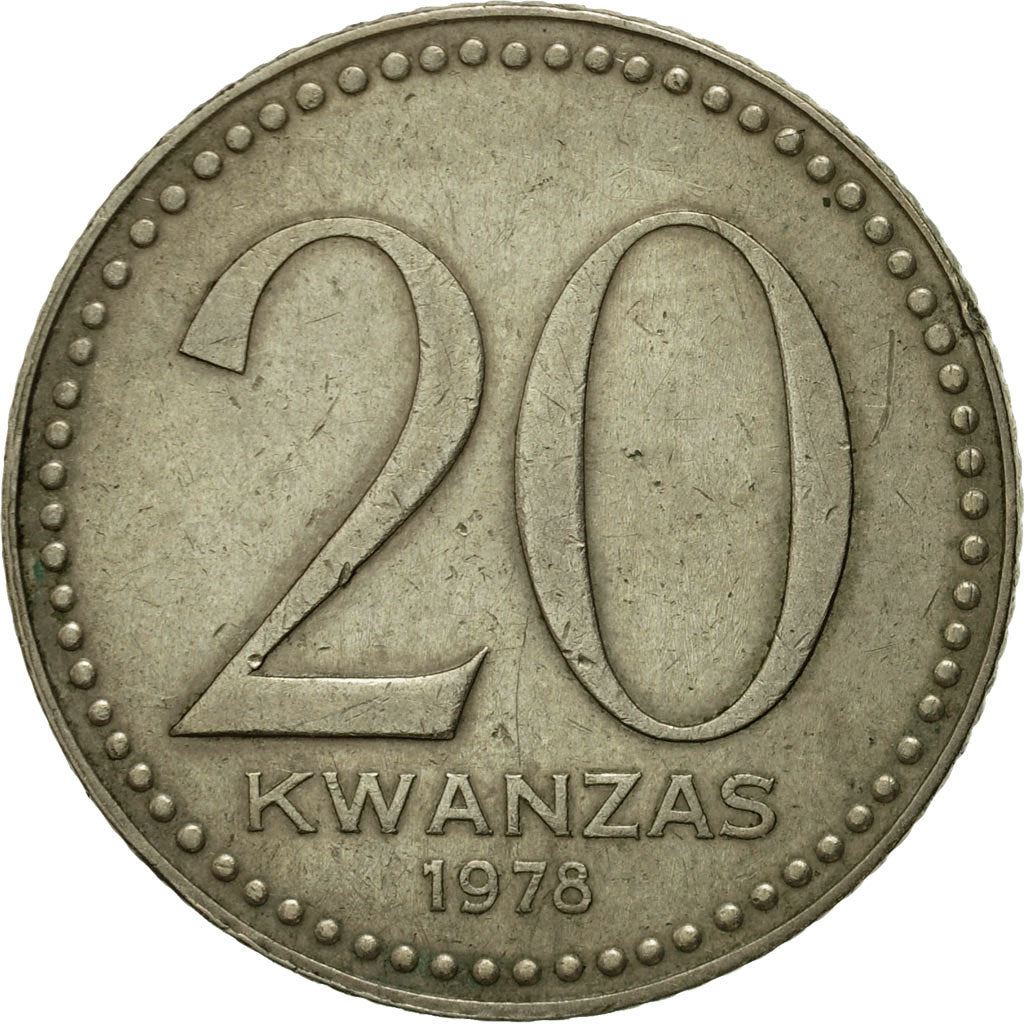 Angola | 20 Kwanzas Coin | Gear | Wreath | Km:87 | 1978