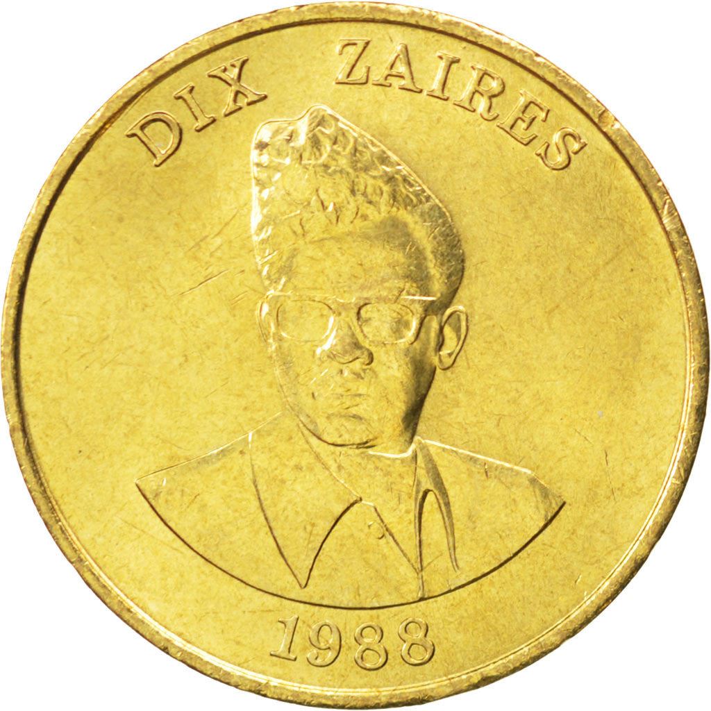 Zaire | 10 Zaires Coin | Mobutu Sese Seko | Km:19 | 1988