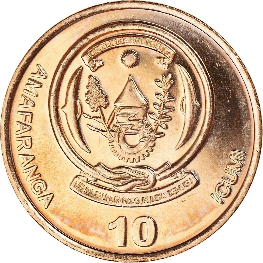 Rwanda | 10 Amafaranga Coin | Banana Tree | Km:24 | 2003