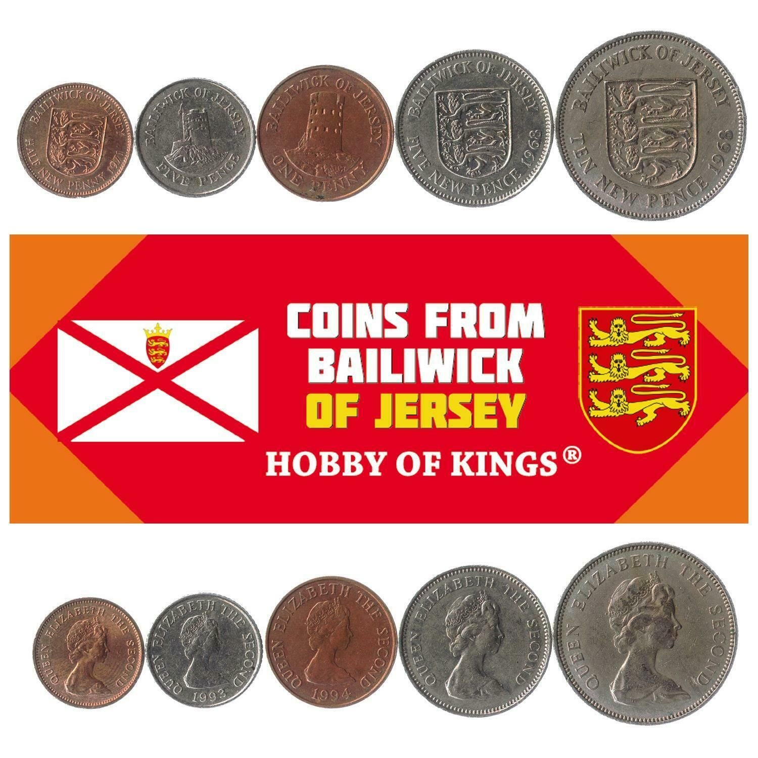 5 Mixed Coins From Jersey | 1971 - 2018