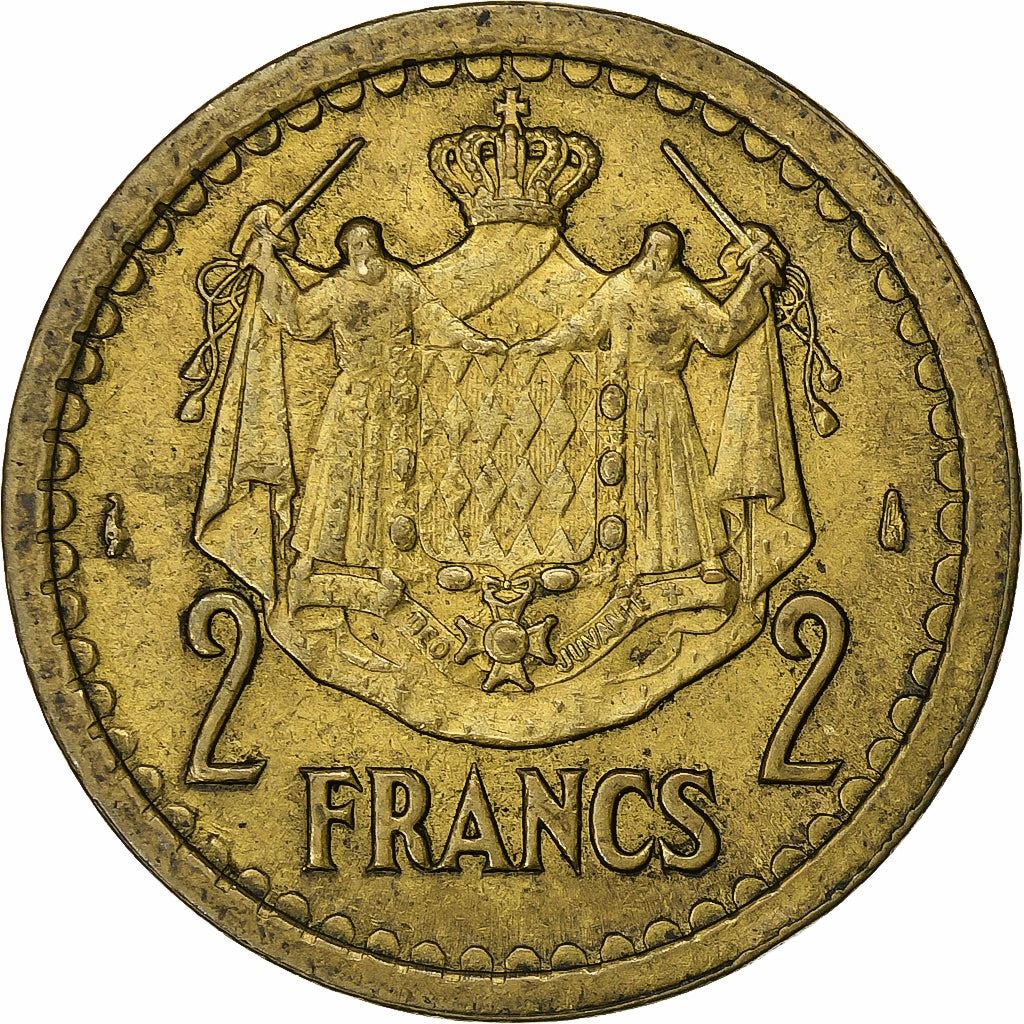 Monaco | 2 Francs Coin | Louis II | Km:121A | 1945