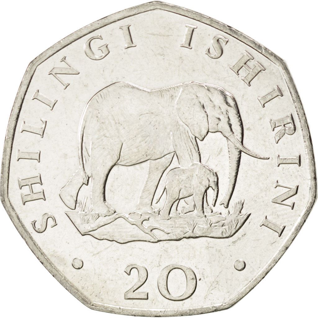 Tanzania | 20 Shilingi Coin | Elephant | Km:27.2 | 1992