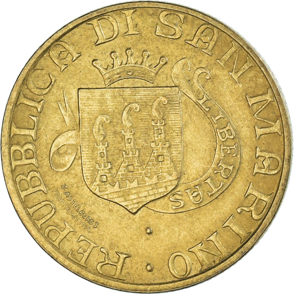 San Marino | 200 Lire Coin | the three hills | Km:238 | 1989