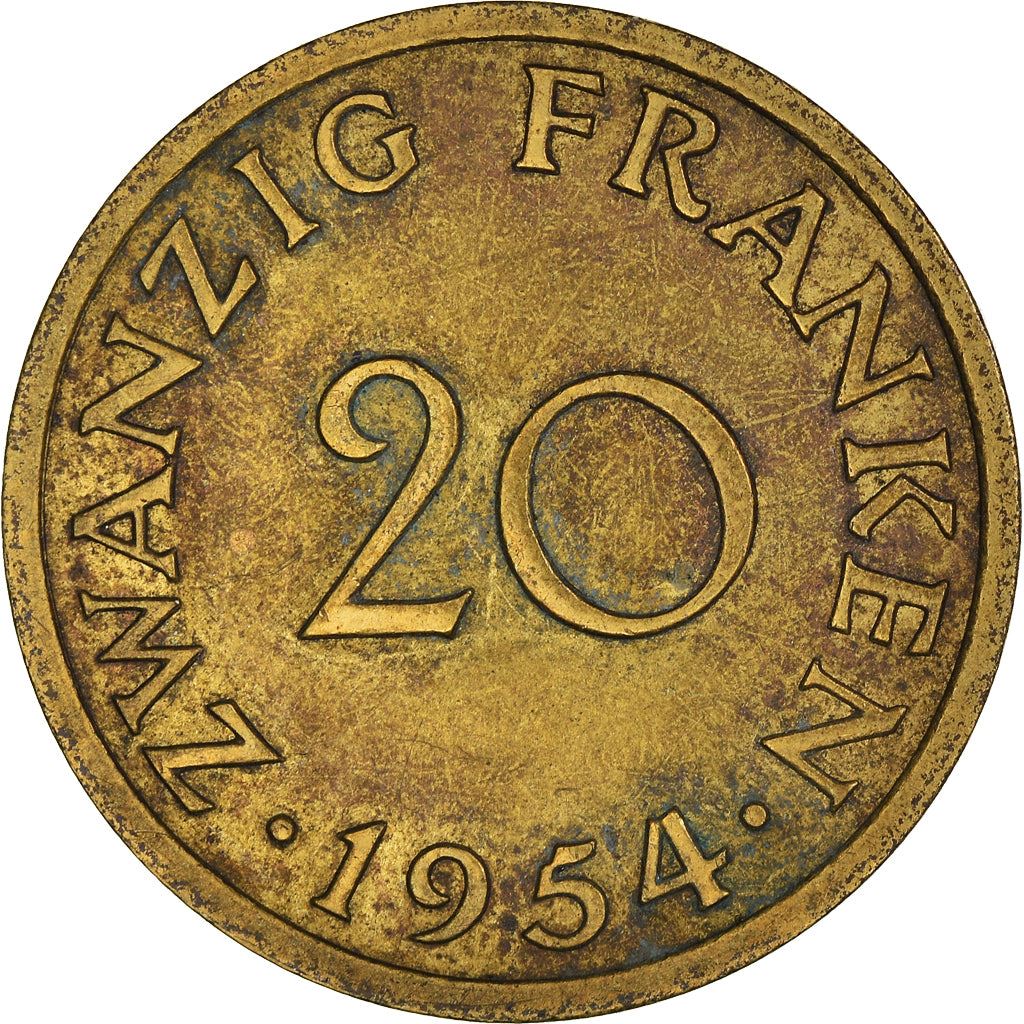 Saar | 20 Franken Coin | Industrial scene | Km:2 | 1954