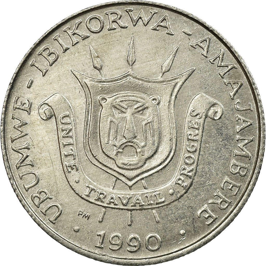 Burundi | 1 Franc Coin | National arms | Km:19 | 1976 - 2022