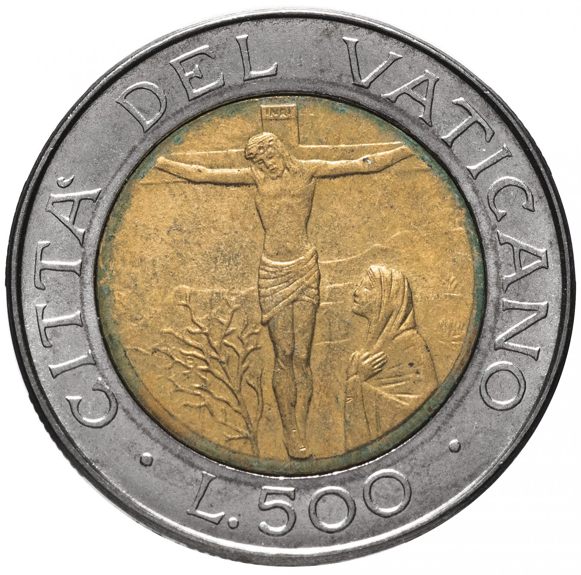 Vatican City | 500 Lire Coin | John Paul II | Km:204 | 1987