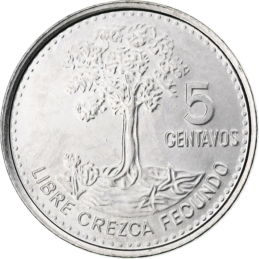 Guatemala | 5 Centavos Coin | Kapok Tree | Km:276.6A | 2009 - 2022