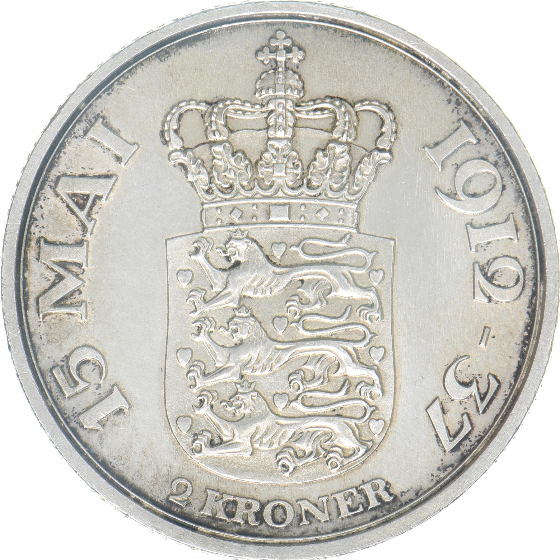 Denmark | 2 Kroner Coin | Christian X | KM:830 | 1937