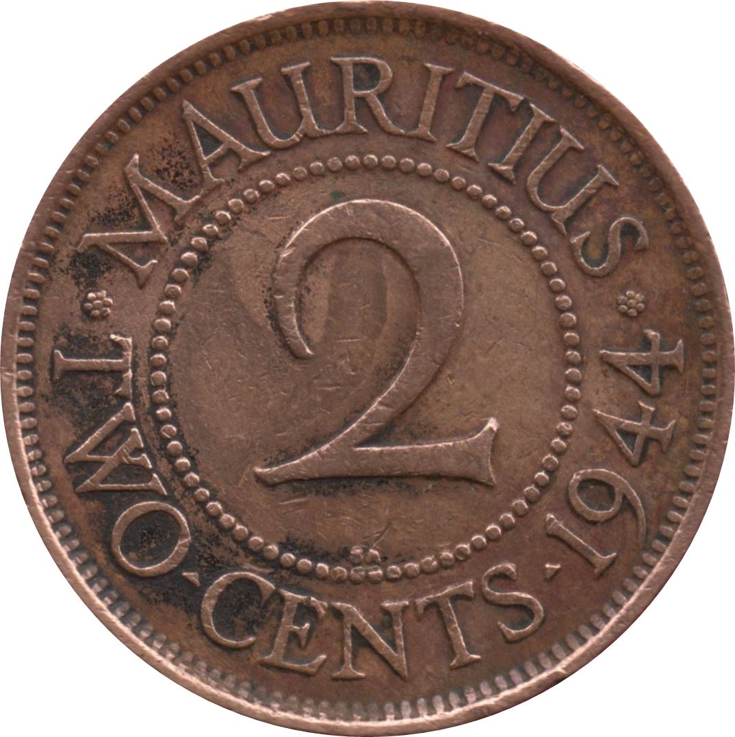 Mauritius 2 Cents - King George VI | KM22 | 1943 - 1947