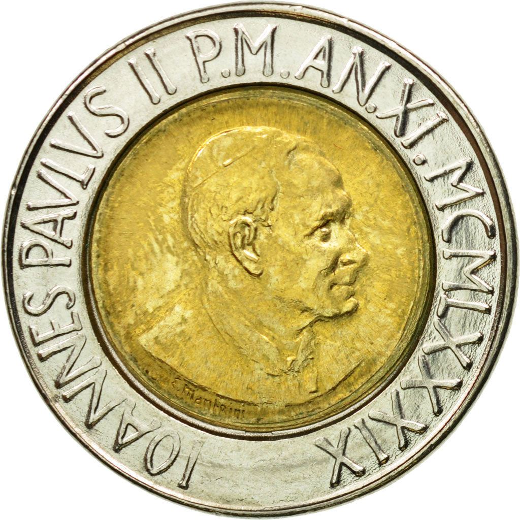 Watykan | Moneta 500 lirów | Winorośl | Km:218 | 1989