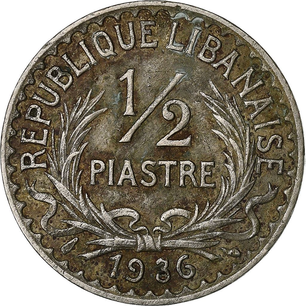 Lebanon | 1/2 Ghirsh / Piastre Coin | Wreath | Km:9 | 1934 - 1936