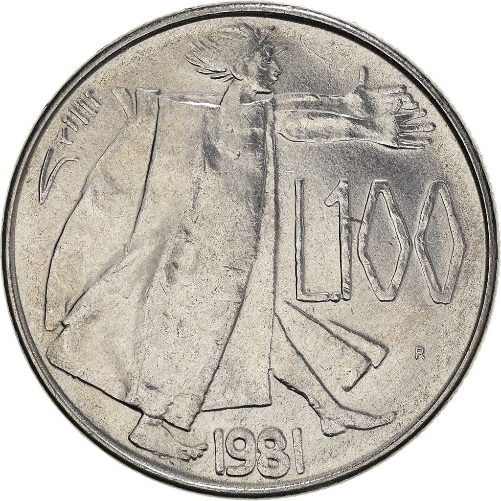 San Marino | 100 Lire Coin | Standing figure | Km:122 | 1981