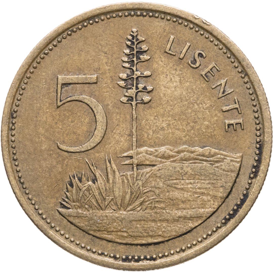 Lesotho | 5 Lisente Coin | Moshoeshoe II | Km:18 | 1979 - 1989