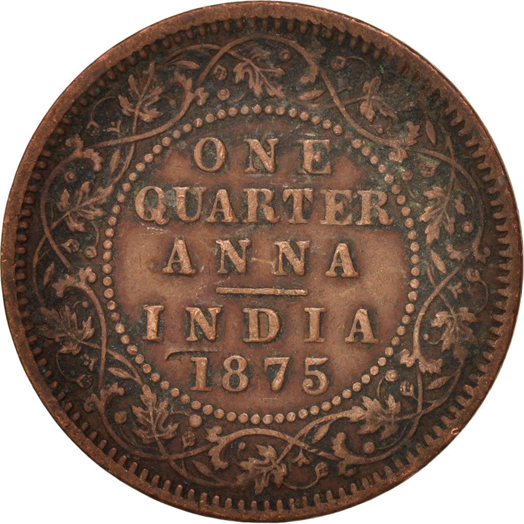 India - British | 1/4 Anna Coin | Queen Victoria | Km:467 | 1862 - 1876