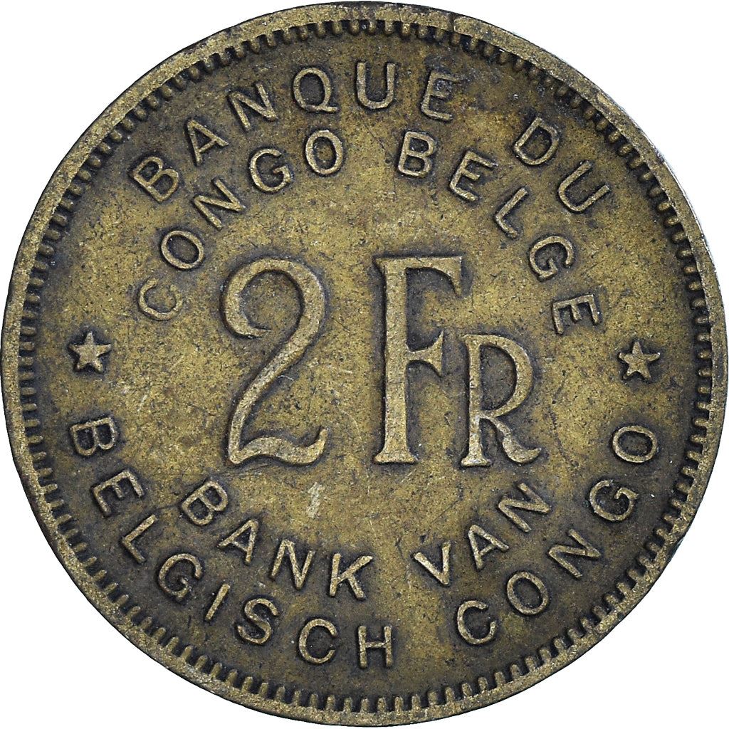 Belgian Congo | 2 Francs Coin | Elephant | Km:28 | 1946 - 1947