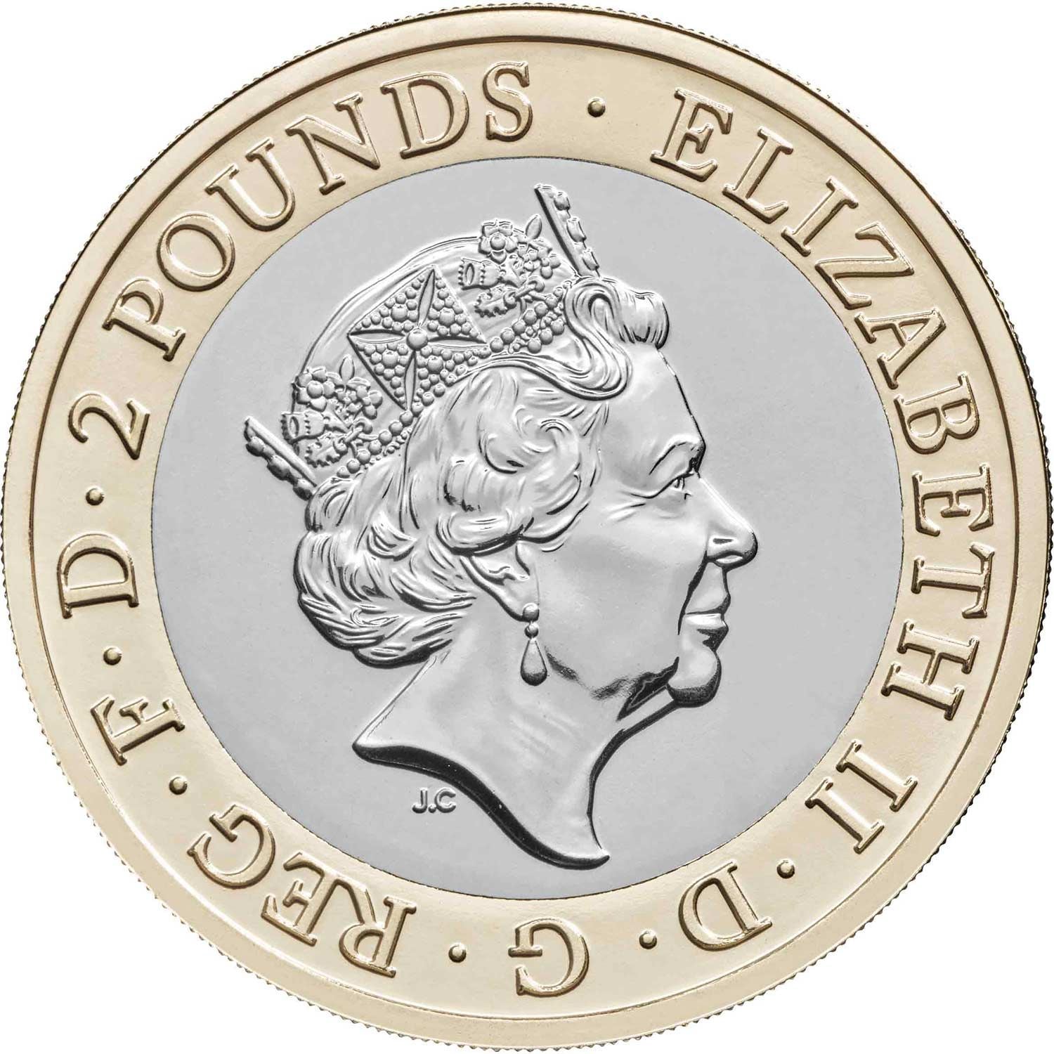 United Kingdom 2 Pounds Coin | Elizabeth II 5th portrait | Frankenstein | 2018
