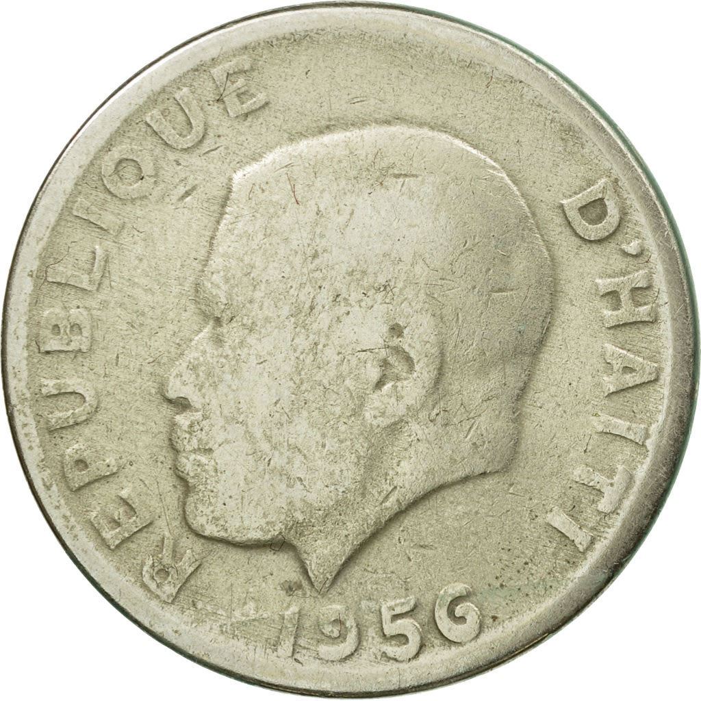 Haiti | 20 Centimes Coin | President Magloire | Cannon | Km:61 | 1956