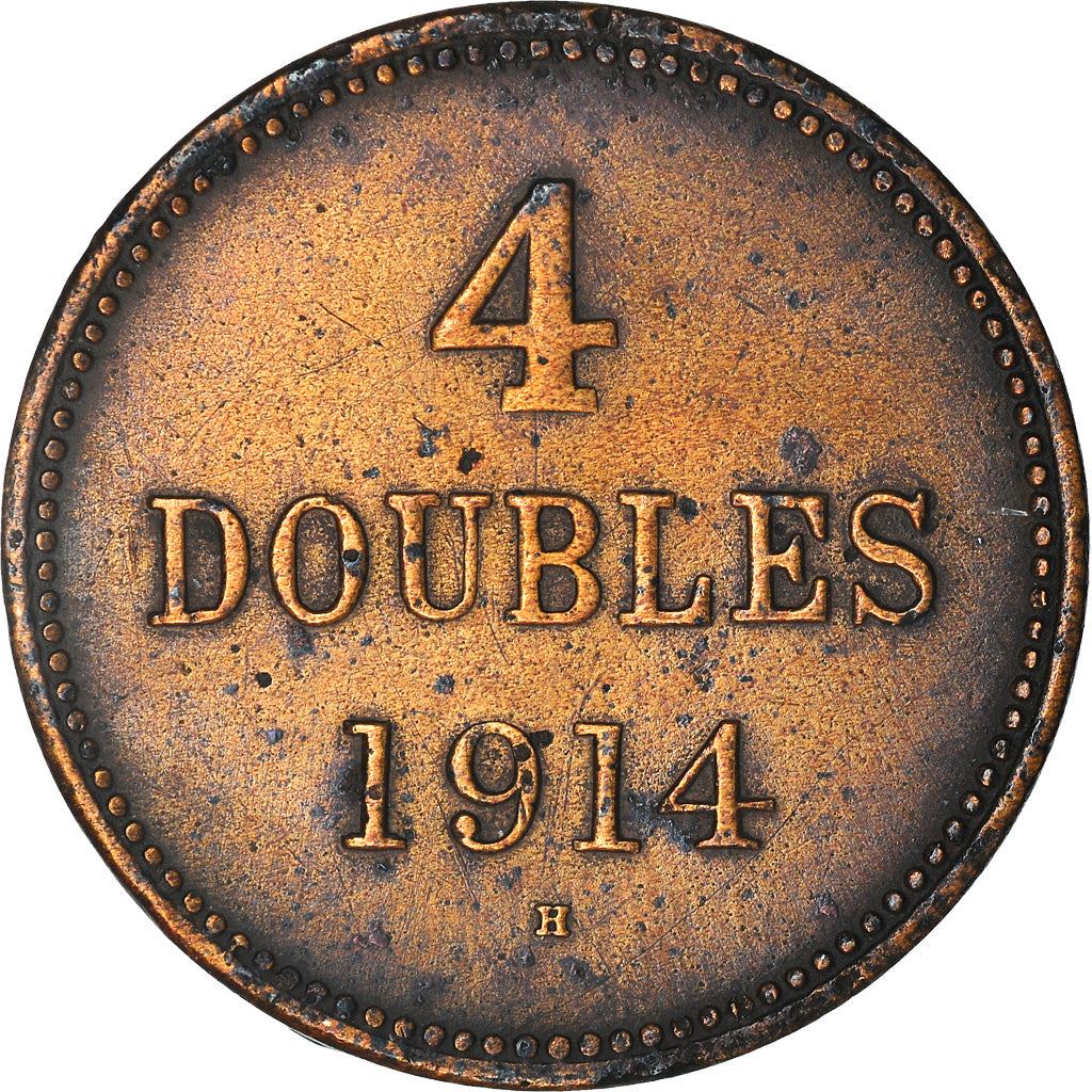 Guernsey 4 Doubles Coin | KM13 | 1914 - 1949