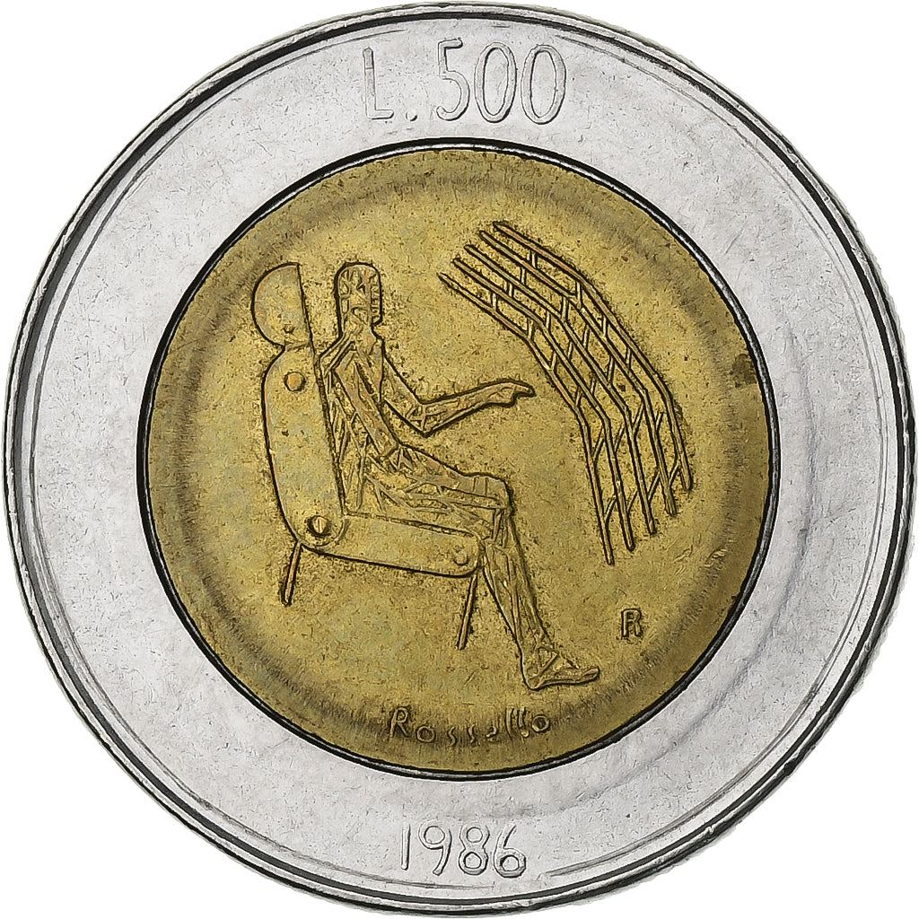 San Marino | 500 Lire Coin | Man with Computer | Km:195 | 1986
