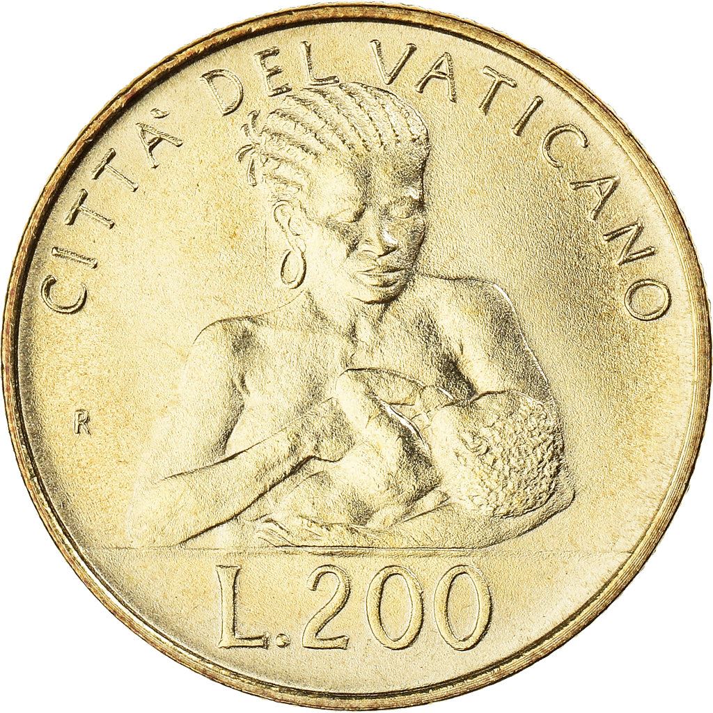 Vatican City | 200 Lire Coin | John Paul II | Km:240 | 1992