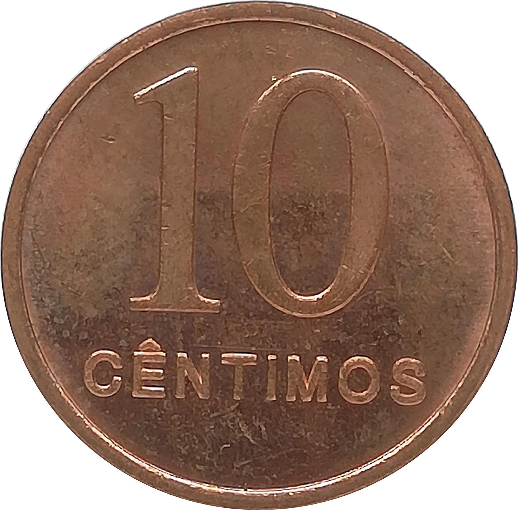 Angola | 10 Centimos Coin | Gear | Wreath | KM:95 | 1999