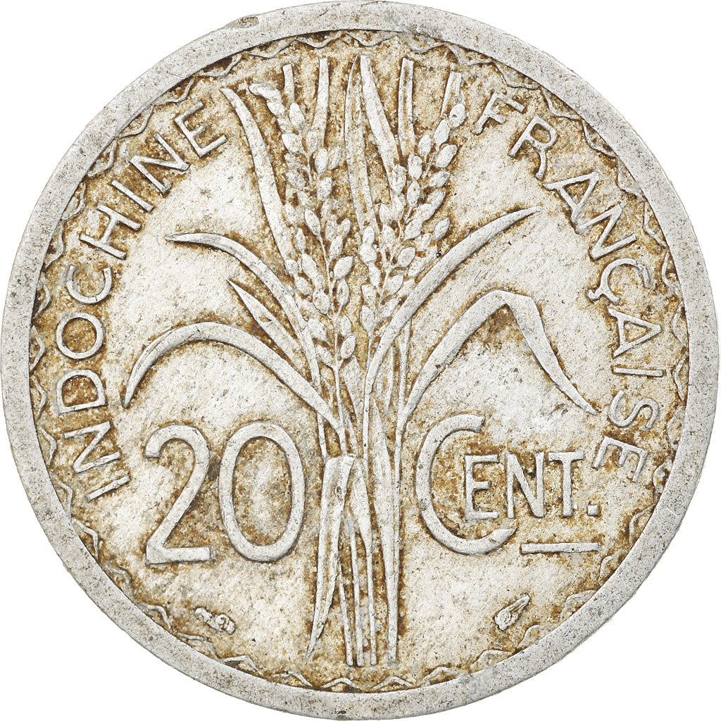 French Indochina | 20 Cents Coin | Rice plant | Km:29 | 1945