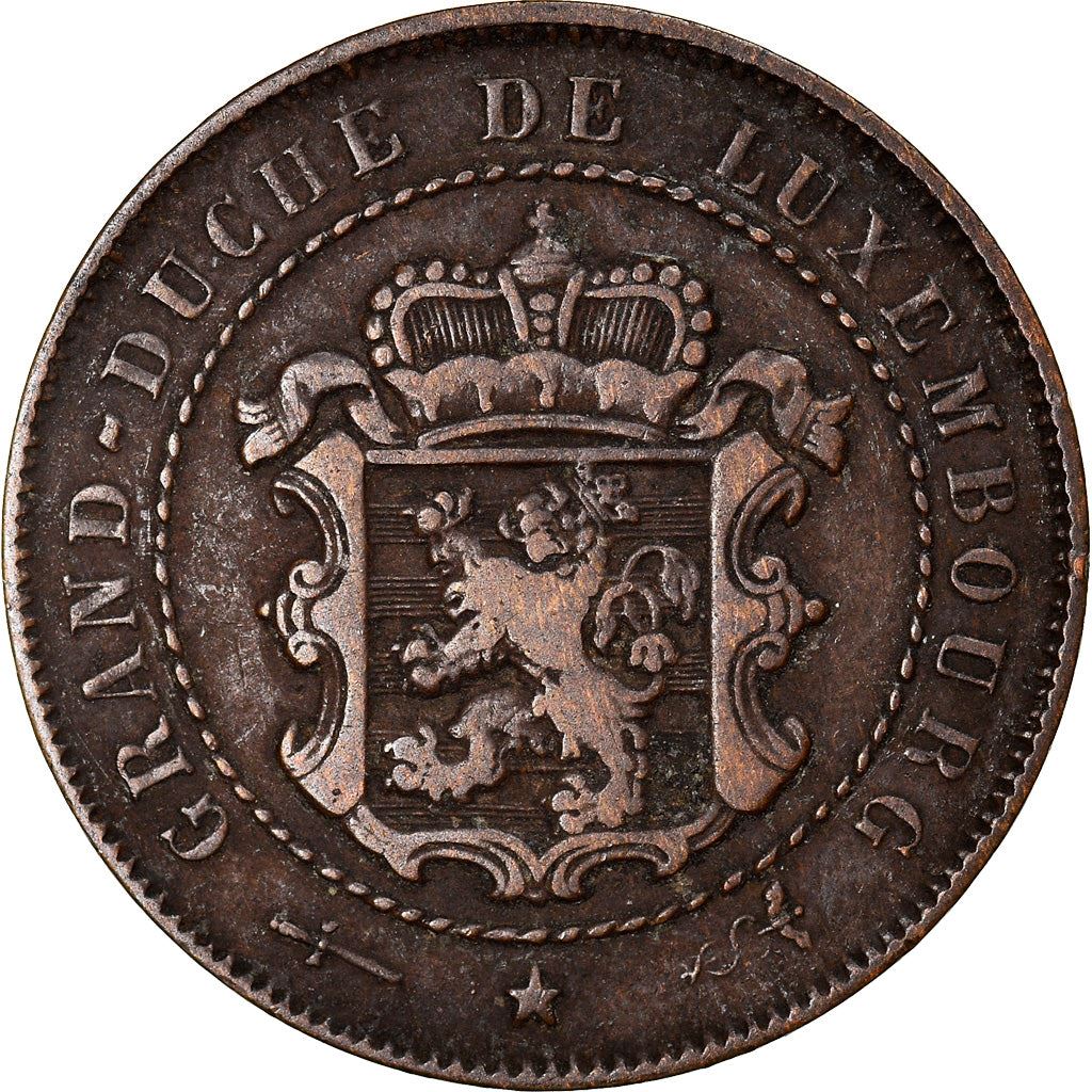 Luxembourg Coin Luxembourger 2.5 Centimes Coin | Willem III | Adolphe | Guillaume IV | KM21 | 1854 - 1908