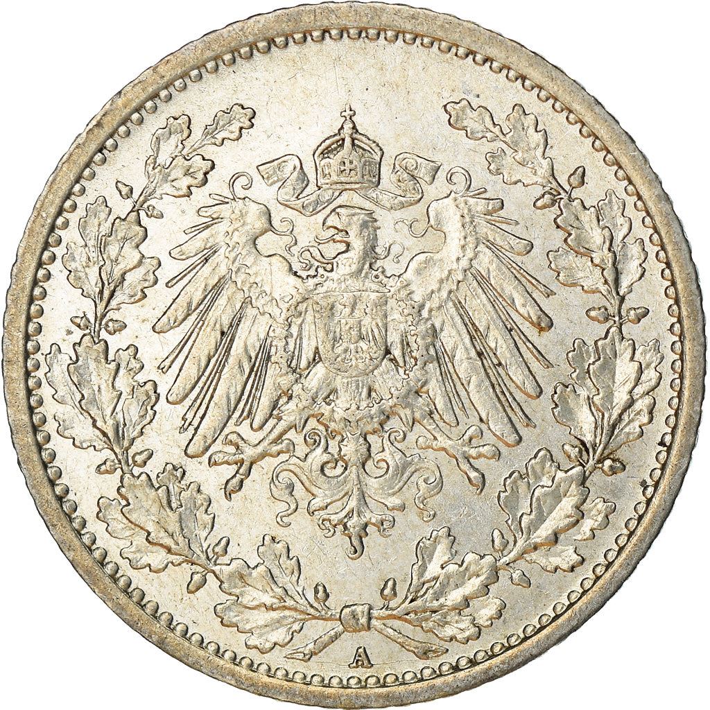German Empire 1/2 Mark Coin | Deutsches Reich | Wilhelm II | Type 2 | KM17 | 1905 - 1919