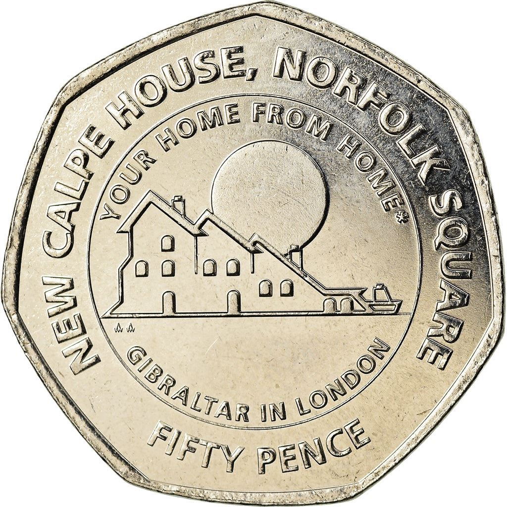 Gibraltar | 50 Pence Coin | New Calpe House | Km:1623 | 2018