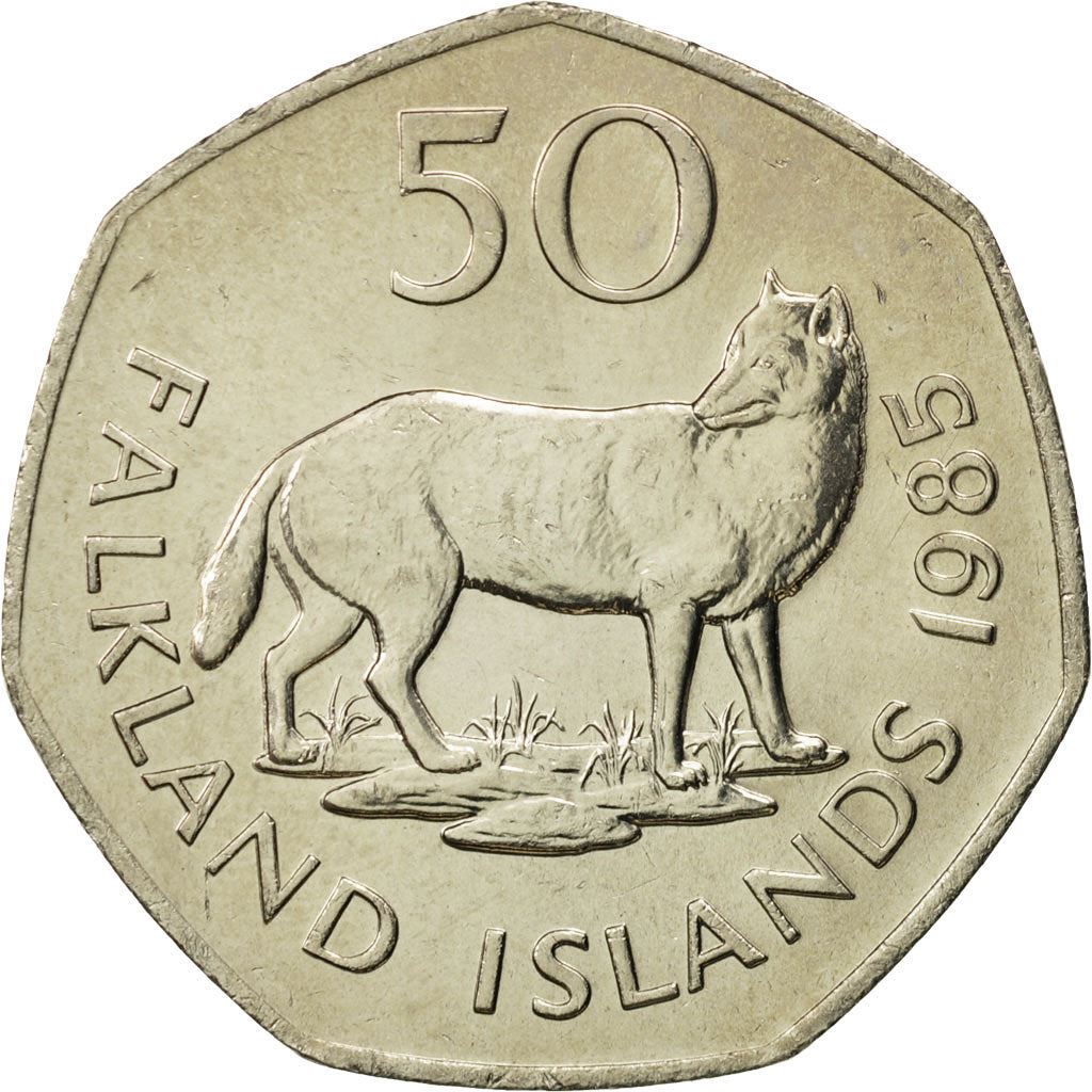 Falkland Islands | 50 Pence Coin | Warrah | Km:14.1 | 1980 - 1992
