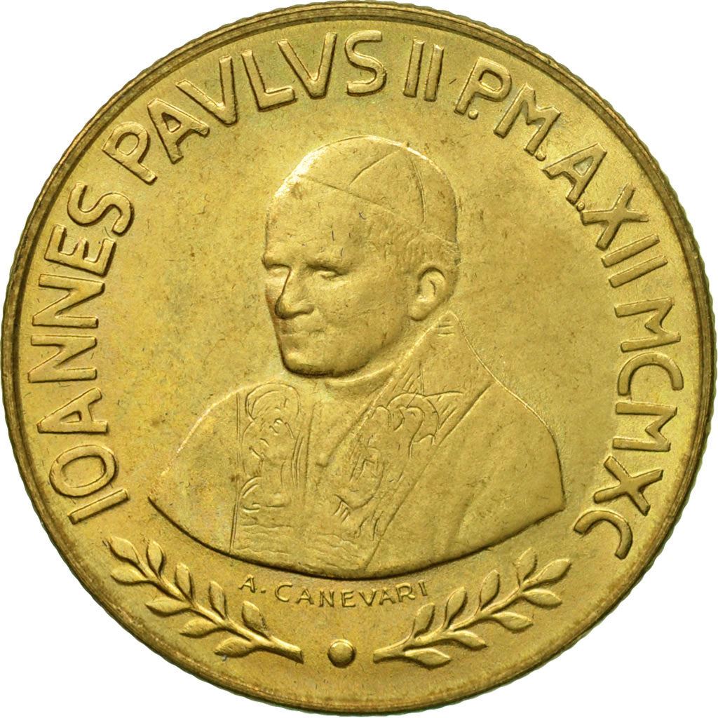 Vatikanstaten | 200 Lire-mønt | Johannes Paul II | Km:224 | 1990