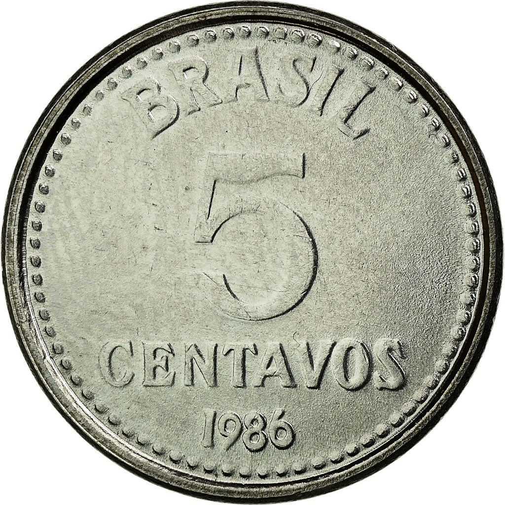 Pièce de 5 centavos du Brésil KM601 1986 - 1988